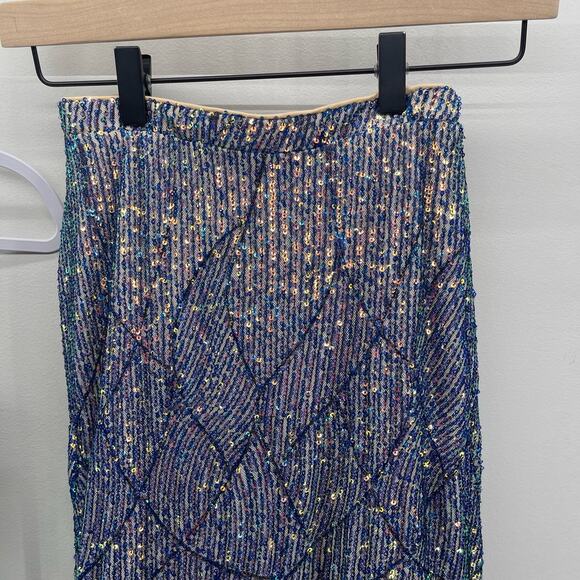 Madison James SZ 4 Purple/Blue‎ Sequin 2-Piece Racer Back Mermaid Prom Dress - Picture 10 of 16